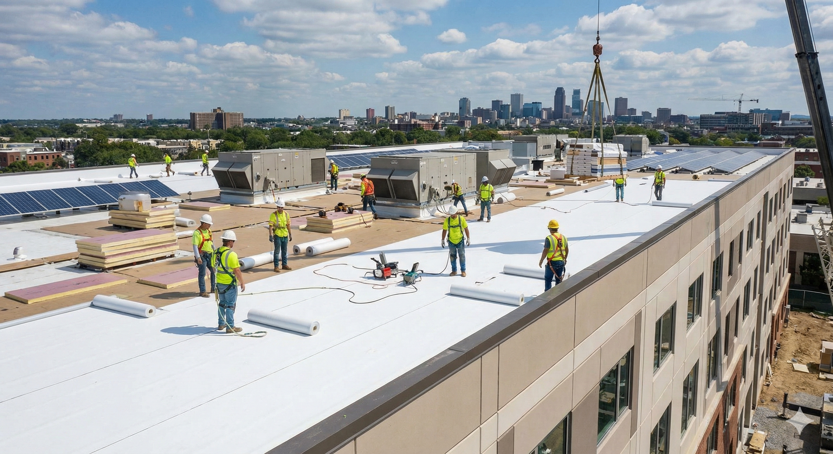 skilled commercial roof installation by Hawthorne Roofing Experts